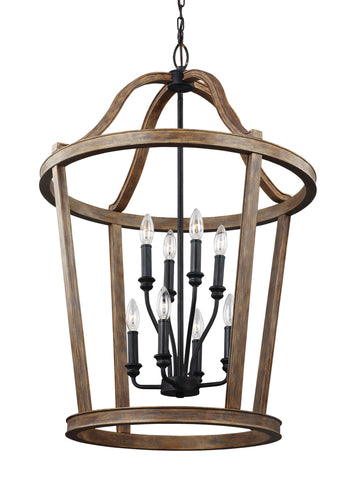 Murray Feiss 8 - Light Two Tier Chandelier Weathered Oak Wood / Dark Weathered Zinc - C140-F3040/8WOW