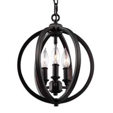 Murray Feiss 3 - Light Crystal Inlay Globe Pendant ORB w/hammered AL Inlay - C140-F3059/3ORB