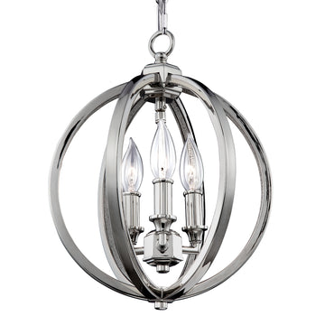 Murray Feiss 3 - Light Crystal Inlay Globe Pendant Polished Nickel w/crystal inlay - C140-F3059/3PN