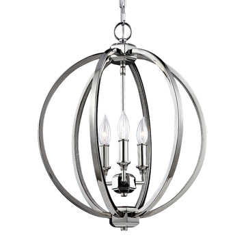 Murray Feiss 3 - Light Crystal Inlay Globe Pendant Polished Nickel w/crystal inlay - C140-F3060/3PN