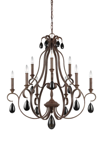Murray Feiss 9 - Light Chandelier Weathered Iron - C140-F3071/9WI