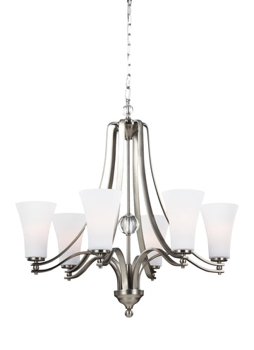 Murray Feiss 6 - Light Chandelier Satin Nickel - C140-F3075/6SN