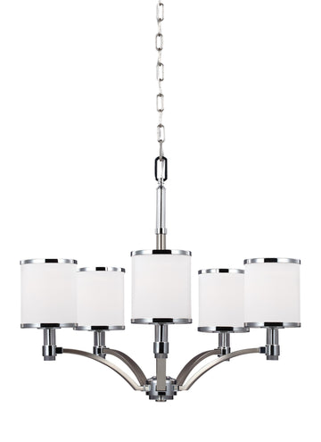 Murray Feiss 5 - Light Chandelier Satin Nickel / Chrome - C140-F3084/5SN/CH