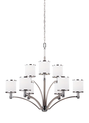 Murray Feiss 9 - Light Chandelier Satin Nickel / Chrome - C140-F3085/9SN/CH