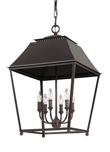 Murray Feiss 6 - Light Foyer Pendant Dark Antique Copper / Antique Copper - C140-F3090/6DAC/AC