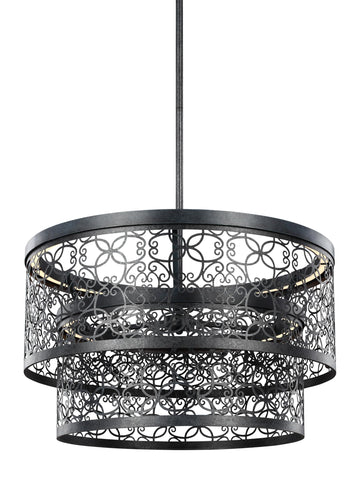 Murray Feiss 24 Inch Two-Tier Outdoor LED Pendant Dark Weathered Zinc - C140-F3098/2DWZ-LED