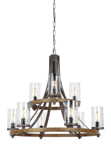Murray Feiss 9 - Light Chandelier - C140-F3135/9DWK/SGM