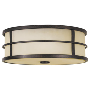 Murray Feiss 3 Bulb Grecian Bronze Flushmount - C140-FM257GBZ