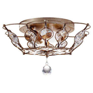 Murray Feiss 2 Bulb Burnished Silver Flush Mount Fixture - C140-FM374BUS