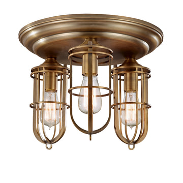 Murray Feiss 3 Bulb Dark Antique Brass Flushmount - C140-FM378DAB