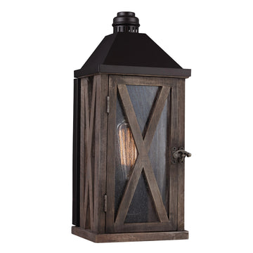 Murray Feiss 1 Bulb Dark Weathered Oak / Oil Rubbed Bronze Outdoor Lantern - C140-OL17000DWO/ORB