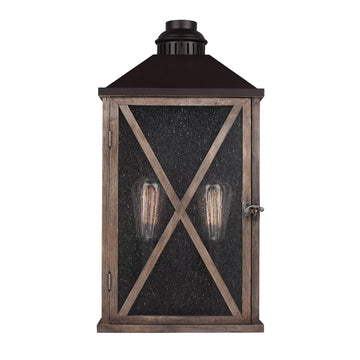 Murray Feiss 2 Bulb Dark Weathered Oak / Oil Rubbed Bronze Outdoor Lantern - C140-OL17004DWO/ORB