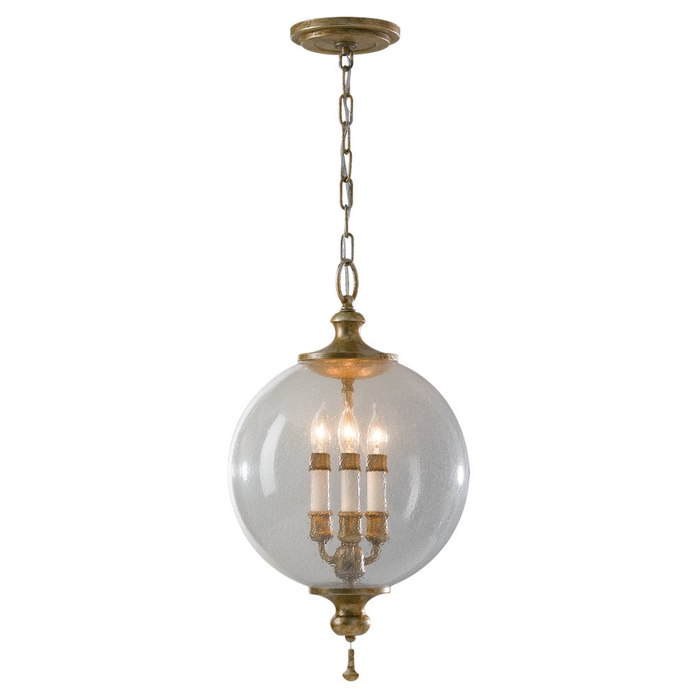 Murray Feiss 3 Bulb Oxidized Silver Leaf Pendant - C140-P1204OSL