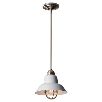 Murray Feiss 1 Bulb Brushed Steel / Glossy White Chandelier - C140-P1239BS/GW