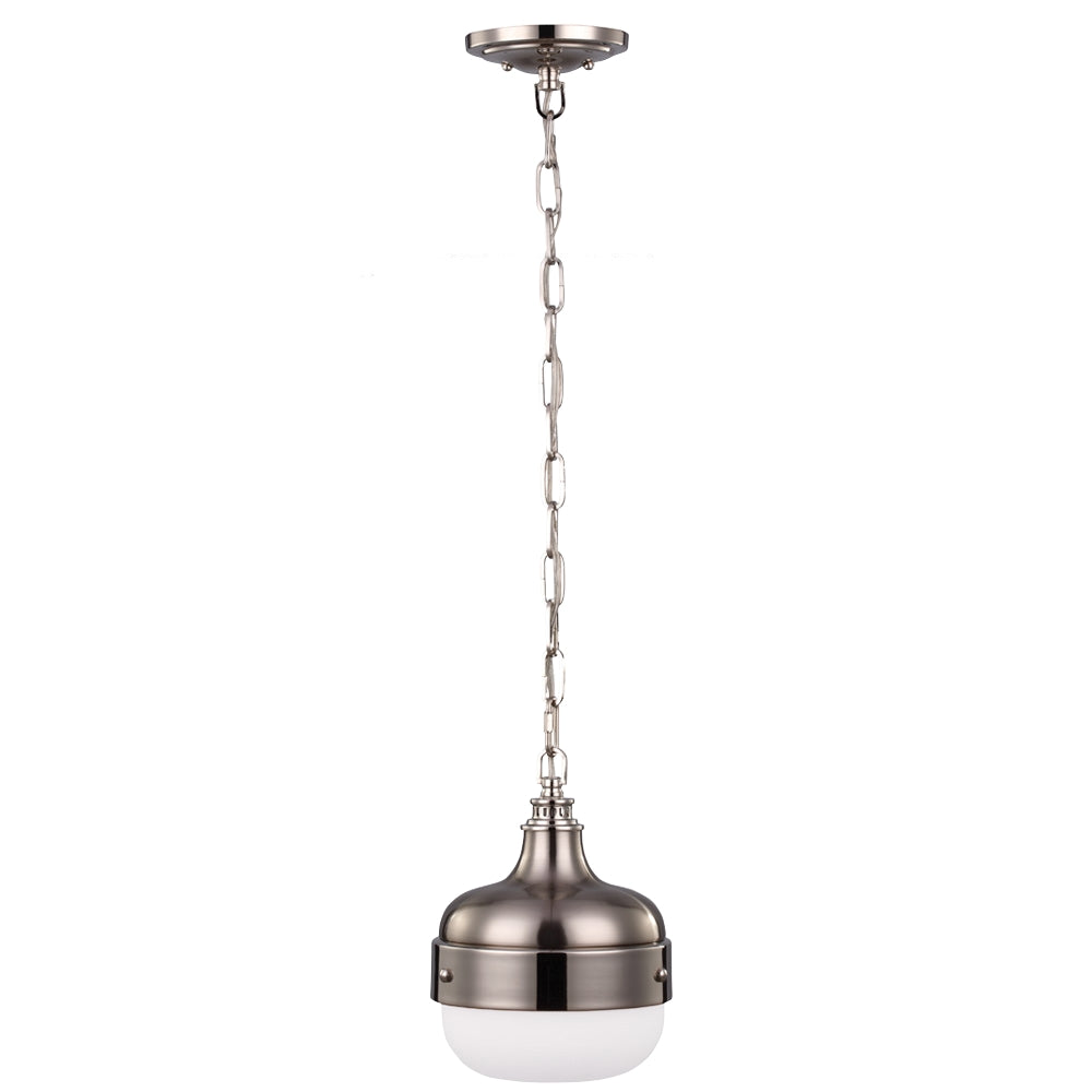 Murray Feiss 1 Bulb Polished Nickel / Brushed Steel Pendant - C140-P1282PN/BS