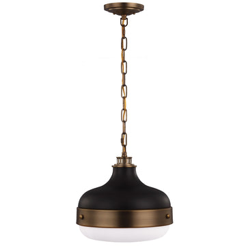Murray Feiss 2 Bulb Dark Antique Brass / Matte Black Pendant - C140-P1283DAB/MB