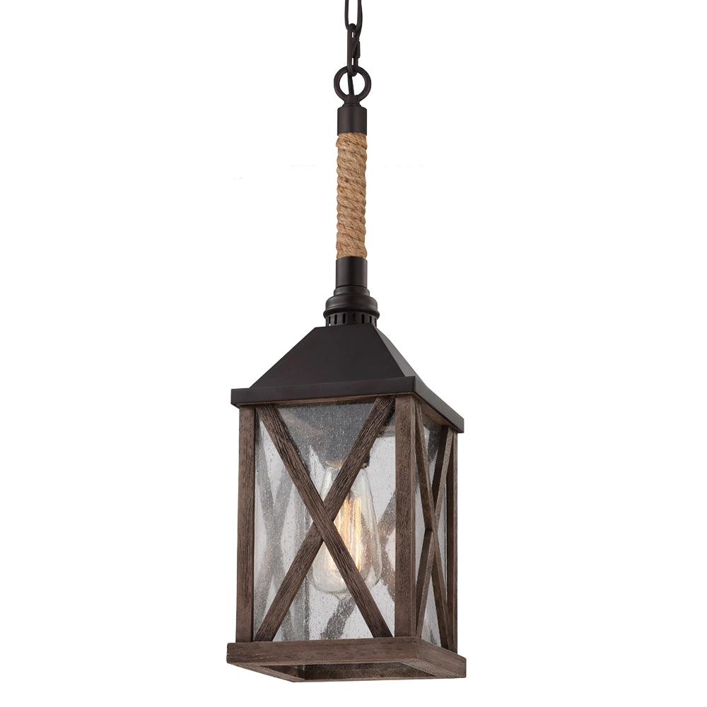 Murray Feiss 1 Bulb Dark Weathered Oak / Oil Rubbed Bronze Pendant - C140-P1326DWO/ORB