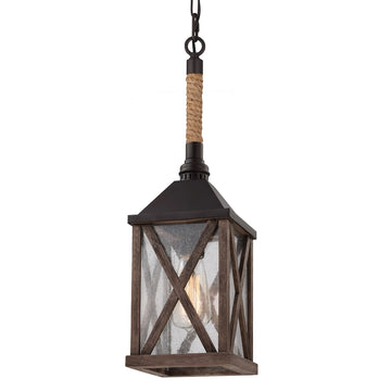 Murray Feiss 1 Bulb Dark Weathered Oak / Oil Rubbed Bronze Pendant - C140-P1326DWO/ORB