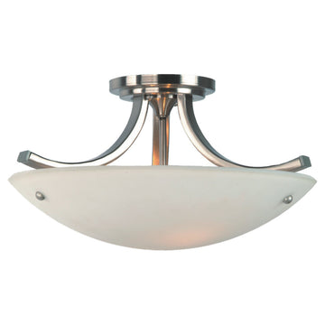 Murray Feiss 3 Bulb Brushed Steel/Polished Nickle Semi flushmount - C140-SF189BS/PN