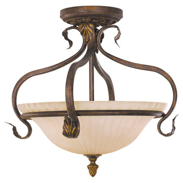 Murray Feiss 3 Bulb Aged Tortoise Shell Semi flushmount - C140-SF215ATS