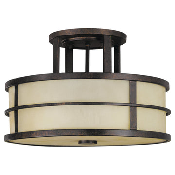 Murray Feiss 3 Bulb Grecian Bronze Semi flushmount - C140-SF217GBZ