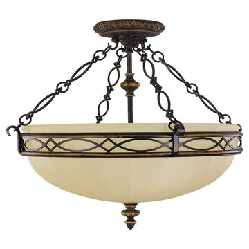 Murray Feiss 3 Bulb Walnut Semi flushmount - C140-SF221WAL