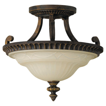 Murray Feiss 2 Bulb Walnut Semi flushmount - C140-SF238WAL