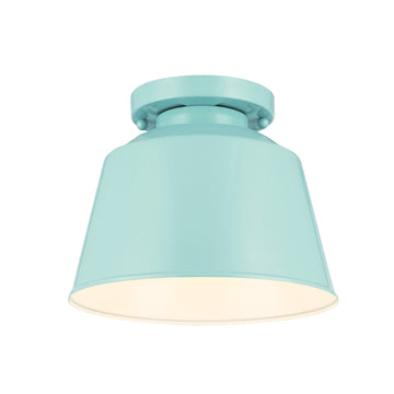 Murray Feiss 1 Bulb Hi Gloss Blue Outdoor Lantern Flushmount - C140-OL15013SHBL