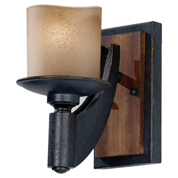 Murray Feiss 1 Bulb Antique Forged Iron / Aged Walnut Wall Bracket - C140-WB1519AF/AGW