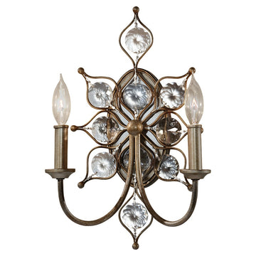 Murray Feiss 2 Bulb Burnished Silver Wall Bracket - C140-WB1579BUS