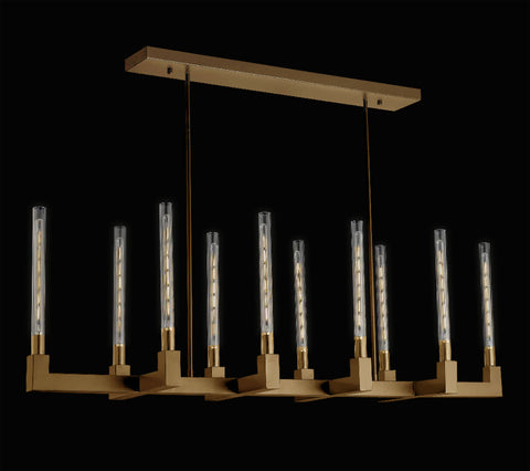 *CLOSEOUT PRICE - LIMITED QUANTITY LEFT* Corsica Linear Chandelier 55" Vintage Barn Metal Chandelier Chandeliers Industrial Loft Rustic Lighting Great for The Living Room, Dining Room, Kitchen and More - CO-CG/4462/10