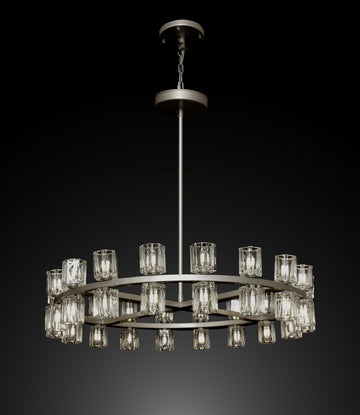 Archanne Round 1-Tier Chandelier Lighting 37" Great For The Family Room, Living Room, Entryway, Foyer, Dining Room And More - G7-PN/4511/36