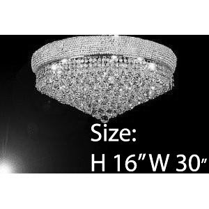 Swarovski Crystal Trimmed Chandelier French Empire Crystal Flush Chandelier Lighting H16" W30" - A500-Flush/Silver/541/24 Sw