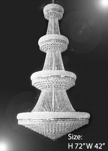 Silver Empire Crystal Chandelier Foyer / Entryway Lighting H72" W42" - A500-CS/5414/36