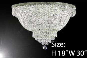 Swarovski Crystal Trimmed Chandelier Flush Basket Empire Crystal Chandelier Lighting H 18" W 30" - A500-Silver/Flush/870/14 Sw