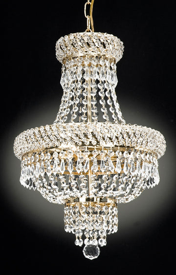 French Empire Crystal Chandelier Chandeliers Lighting Gold H22 X Wd15 3 Lights Empire - J10-448/3 GOLD