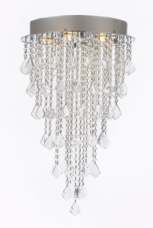 Modern Contemporary Chandelier "Rain Drop" Chandeliers Lighting with Crystal Balls! Great for the Entryway, Foyer, Living Room, Great Room, Kitchen, Dining Room! H32" X W18" - J10-B12/B7/26059/6