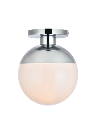 ZC121-LD6058C - Living District: Eclipse 1 Light Chrome Flush Mount With Frosted White Glass