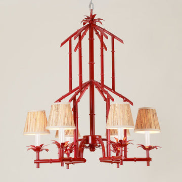 Bamboo Tower Chandelier 6 Light - F100-278