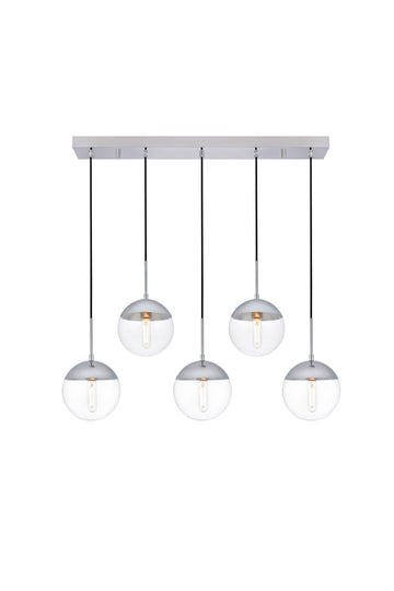 ZC121-LD6083C - Living District: Eclipse 5 Lights Chrome Pendant With Clear Glass