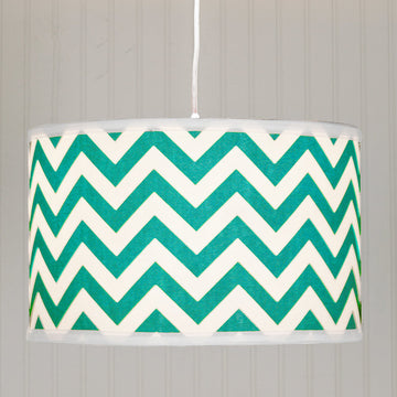 Chevron Fabric Drum Shade Pendant - F100-526