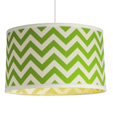 Chevron Fabric Drum Shade Pendant - F100-524