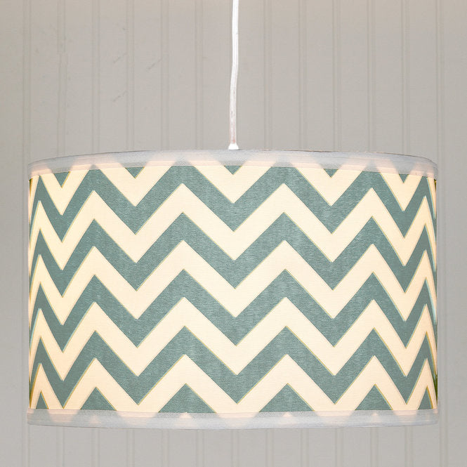 Chevron Fabric Drum Shade Pendant - F100-523