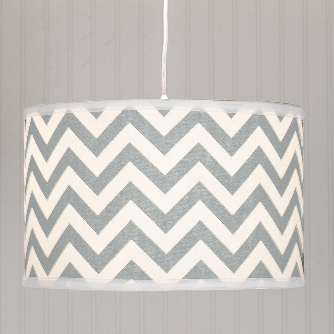 Chevron Fabric Drum Shade Pendant - F100-525