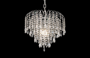 C121-6801D14C/EC - Regency Lighting: Falls 3 light Chrome Pendant Clear Elegant Cut Crystal