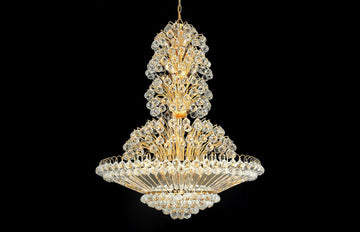 C121-2908G36G/EC - Regency Lighting: Sirius 33 light Gold Chandelier Clear Elegant Cut Crystal