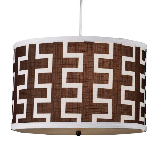 Geo Zipper Drum Shade Pendant - F100-471