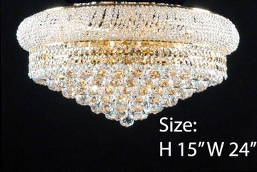 Flush Empire Crystal Chandelier Lighting 15X24 - A500-Flush/542/15