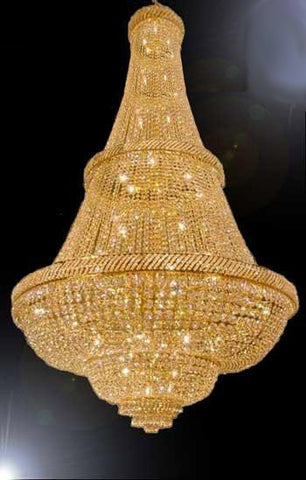 French Empire Crystal Chandelier Lighting W/Swarovski Crystal! 7.5FT Tall! - Perfect for an ENTRYWAY OR Foyer - A500-C9/CG/448/48SW