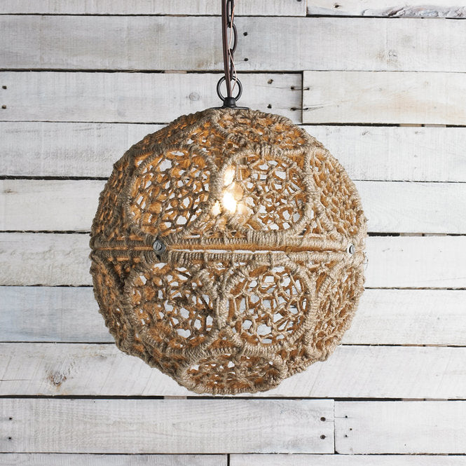 Macrame Jute Sphere Pendant Small - F100-246